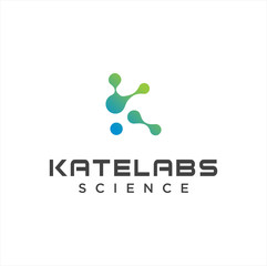 Initial Letter K Molecule Logo Design. Alphabet K Logo Digitial Technology Vector Icon