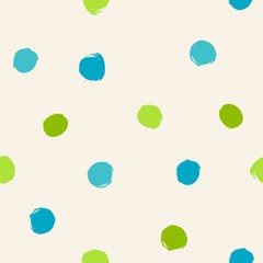 green and blue art brush polka dots seamless pattern, wallpaper, background, texture, banner, label, vector design