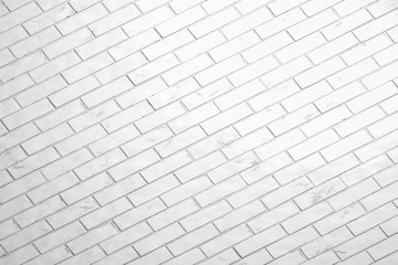 Blank white brick stone wall texture mockup, side view