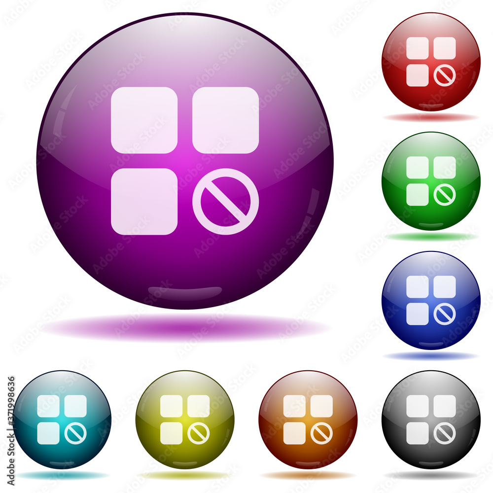 Canvas Prints Component disabled icon in glass sphere buttons