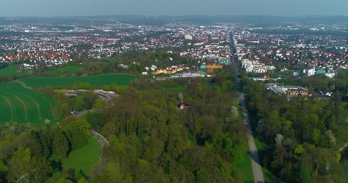 Aerial view Wilhelmshohe park anyplace in Kassel, Germany