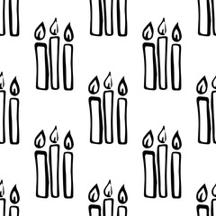 Icon with seamless candle. Good as Halloween background, Birthday celebration, Textile ornament, Christmas background. Vector art illustration.