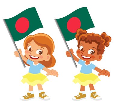 Bangladesh Flag In Hand Set