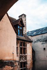 Antique building view in Old Town in Bourges, France
