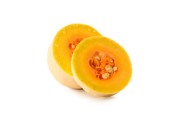 Butternut squash and slice isolated on white background