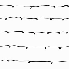 simple easy childish hand drawing line art continuous black curved swirl linear for seamless pattern, background, wallpaper, texture etc. vector design