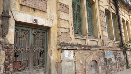 old building exterior at old quarter Hanoi