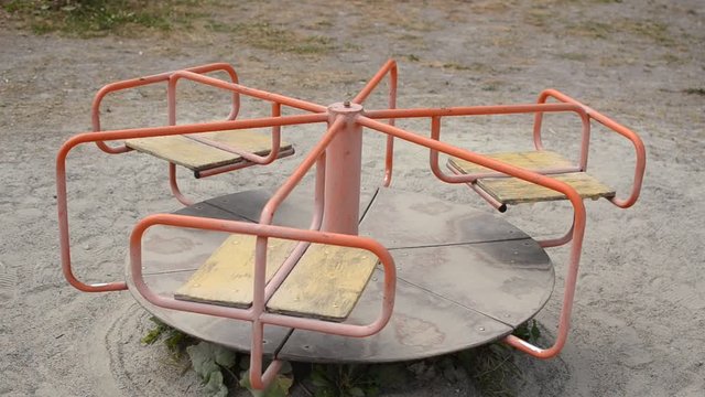 Empty carousel in the playground