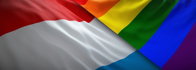 LGBT flag and flag of Luxembourg