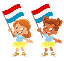 luxembourg flag in hand set