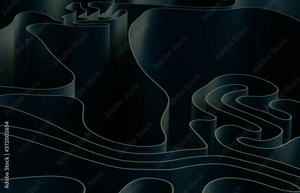 Poster Abstract 3d art background with curve shape. Holographic color.