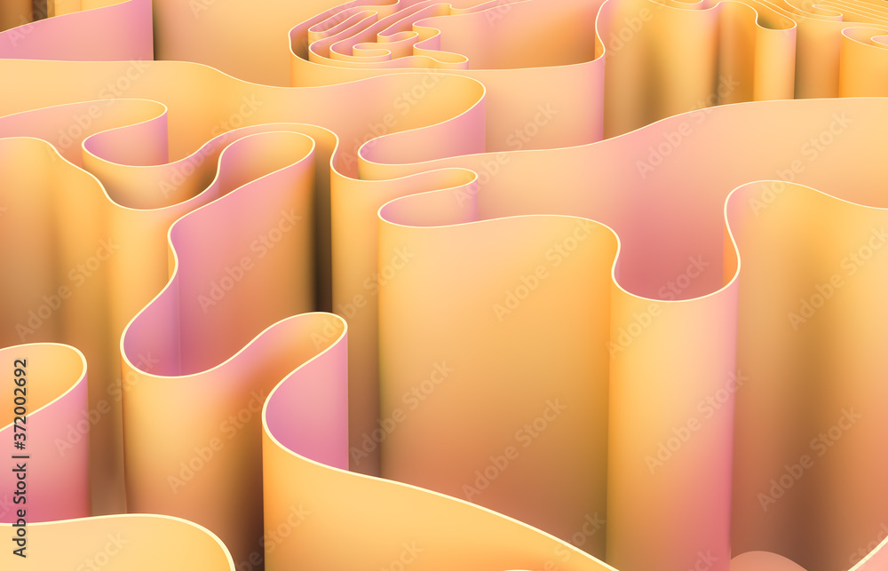 Aufkleber abstract 3d art background with curve shape. holographic color.