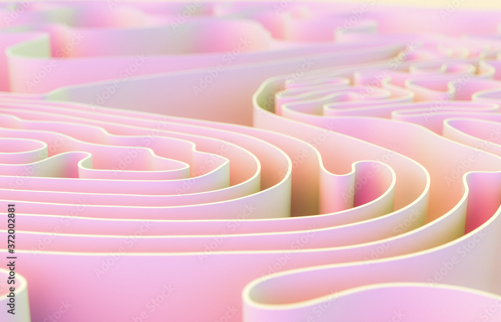 Poster abstract 3d art background with curve shape. holographic color.