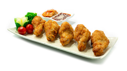 Korean Fried Chicken (Sijang-Tongdak) crispy outside and soft inside Drumette wing deep fried