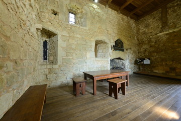 The hall of a castle in the UK.