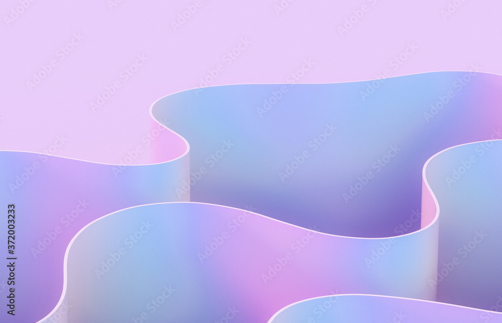Poster Abstract 3d art background with curve shape. Holographic color.