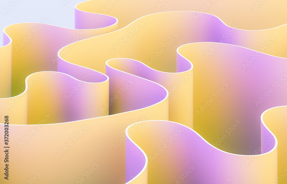 Aufkleber abstract 3d art background with curve shape. holographic color.