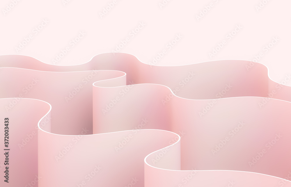 Aufkleber Abstract 3d art background with curve shape. Holographic color.
