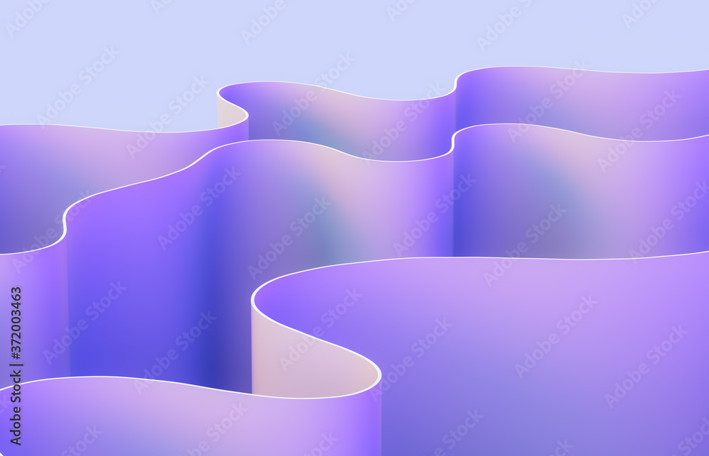 Poster abstract 3d art background with curve shape. holographic color.
