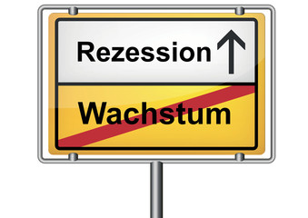 Schild Deutschland Wachstum ist vorbei es kommt die Rezession