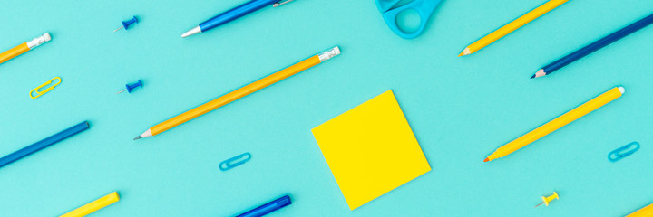 Office and school supplies. Banner.