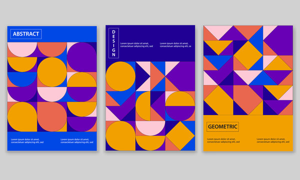 Retro , Geometric cover design set. Applicable for poster design, magazine cover, banner and other print item products.