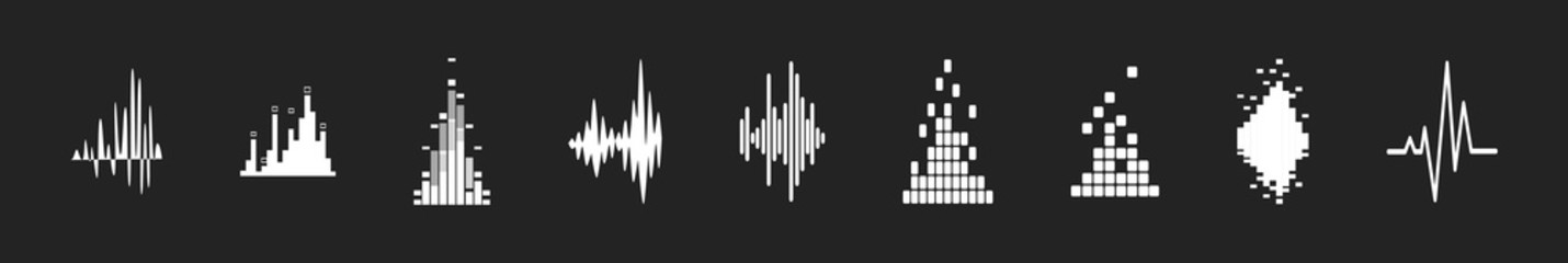 a set of sound wafe icon design template with various models. vector illustration