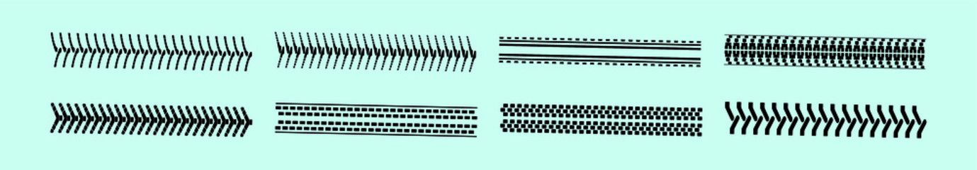 a set of tires track patterns icon design template with various models. vector illustration