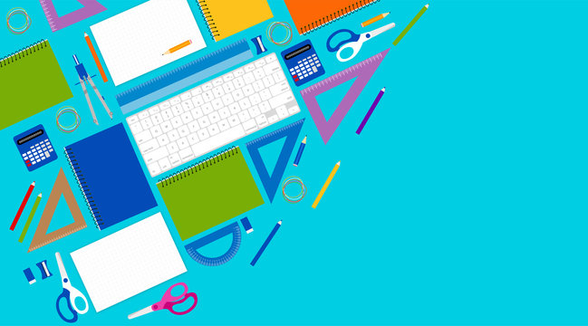 sfondo, materiale scolastico, scuola, studiare