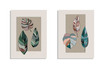 abstract tropical leaves