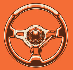 Sport car steering wheel art