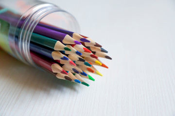 Bright beautiful colored pencils, felt-tip pens, watercolors, plasticine, everything for children's...