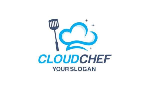 Chef hat and cloud logo design vector