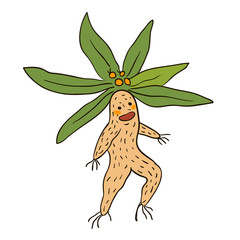 The Mandrake root goes for a walk Vector character
