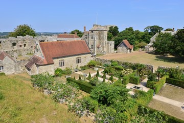 Inner courtyard of a castle in the Isle of Wight.