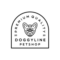 Dog Monoline logo modern black emblem pet animal Design