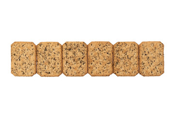 Nori seaweed crackers on a white background.