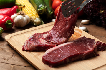 Food background. steak, Fresh raw beef, background.