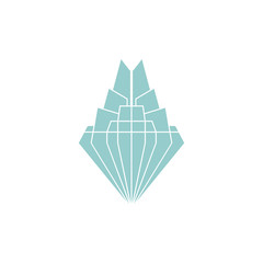 Diamond vector logo. Blue diamond icon.