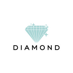 Diamond vector logo. Blue diamond icon.