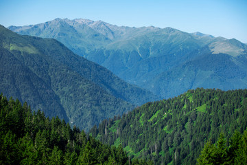 Fototapeta na wymiar High Mountains, Mountain View and Trees