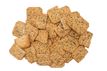 Nori seaweed crackers on a white background.