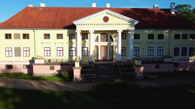 Aerial View of the  Durbe Manor Castle, Tukums, Latvia.old Mansion of Former Russian Empire.