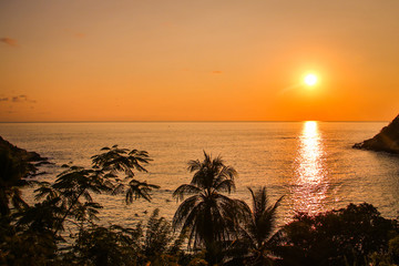 Relaxing evening on Zipolite beach in mexican state of Oaxaca