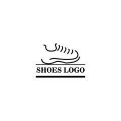 Simple line shoe logo design vector