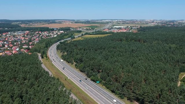 Aerial View Of The Tri City Ring Road In Poland