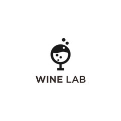 abstract wine logo. lab icon