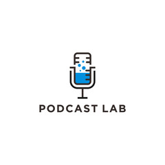 Fototapeta premium abstract podcast logo. lab icon