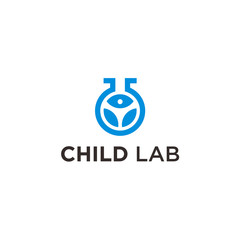 abstract lab logo. child icon