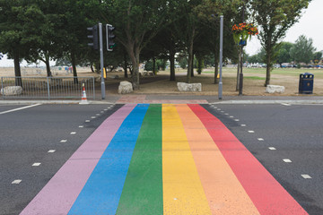 LGBT Pride Crossing at Southsea Common, Portsmouth, England.